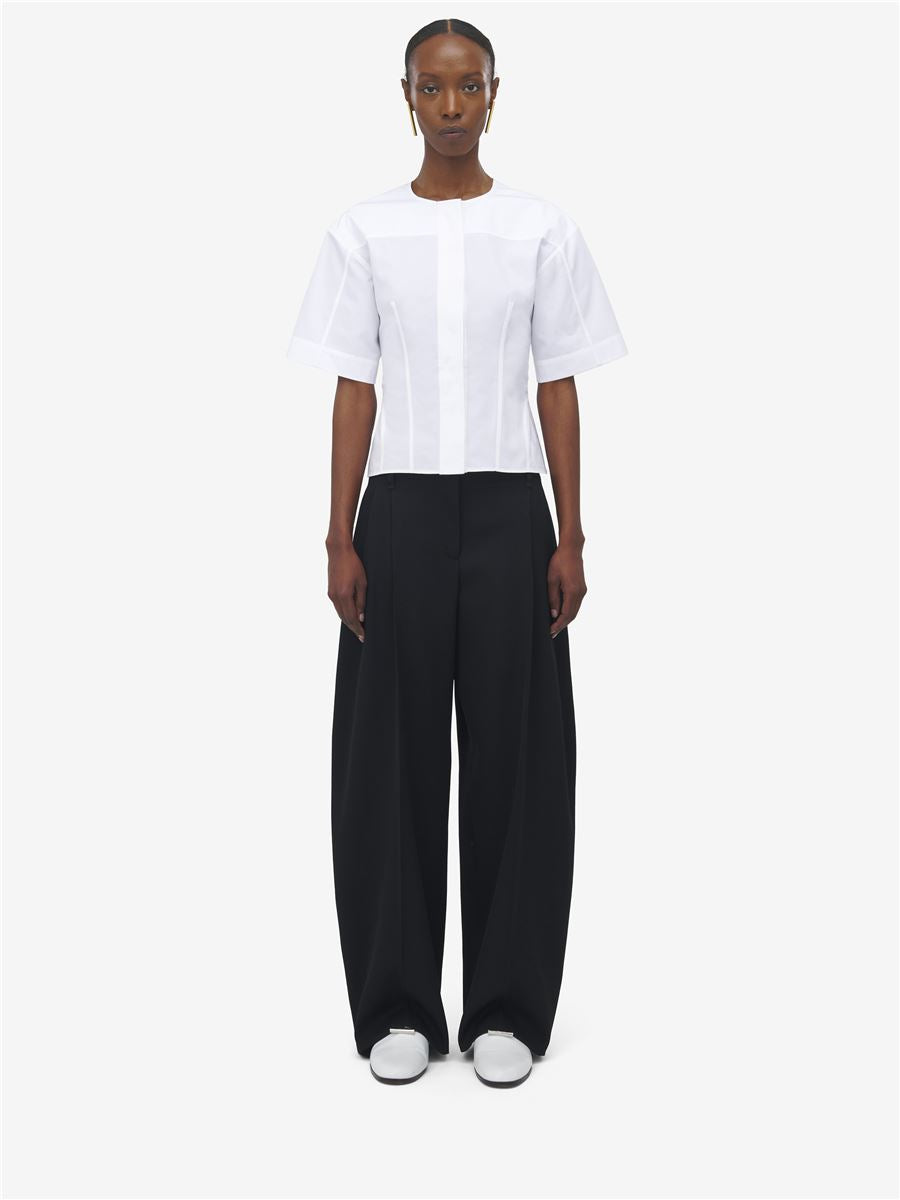 CORSET POPLIN SHIRT IN OPTICAL WHITE-A. MCQUEEN-Verso
