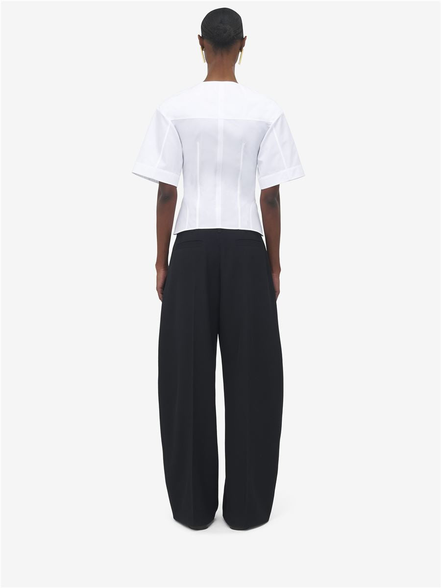 CORSET POPLIN SHIRT IN OPTICAL WHITE-A. MCQUEEN-Verso