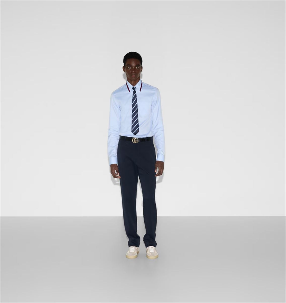COTTON GABARDINE TROUSER WITH WEB - GUCCI - Verso
