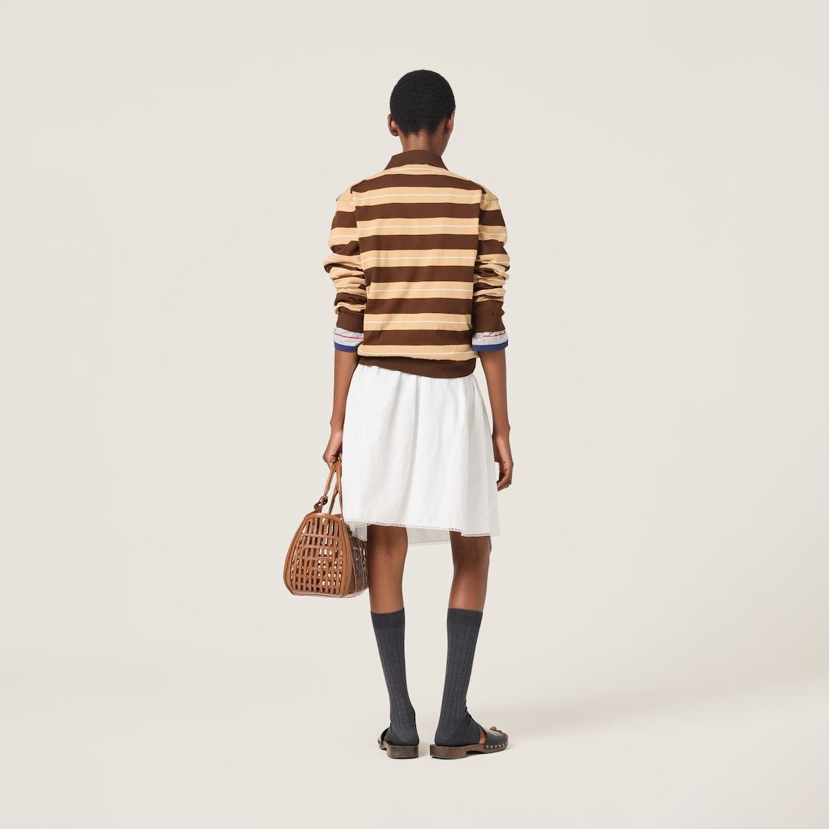 COTTON KNIT POLO SHIRT-MIU MIU-Verso