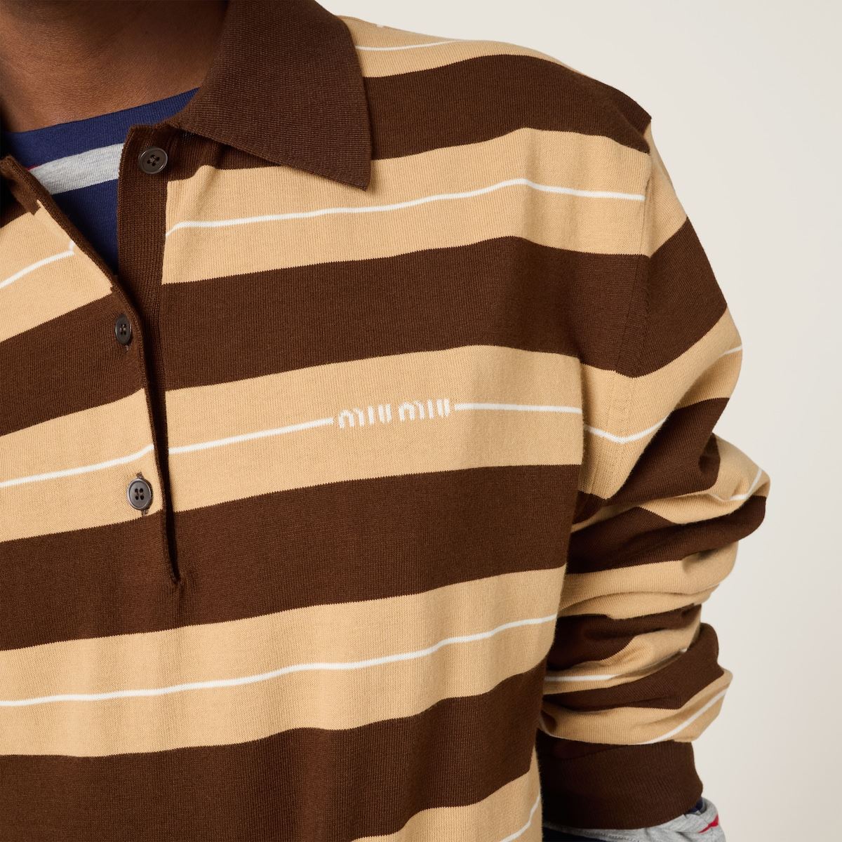 COTTON KNIT POLO SHIRT-MIU MIU-Verso