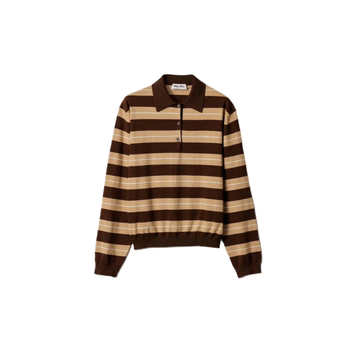 COTTON KNIT POLO SHIRT-MIU MIU-Verso