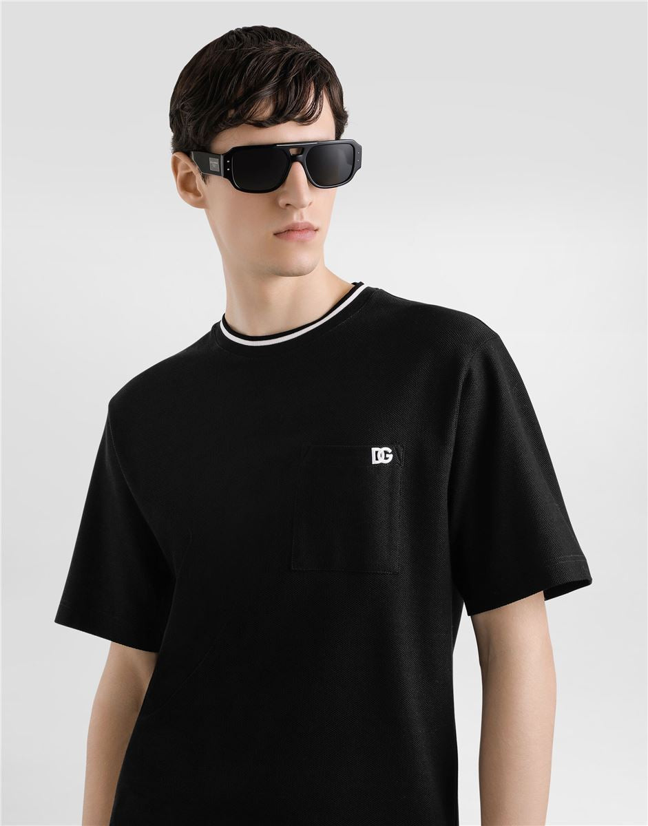 Cotton piqué t-shirt-DOLCE & GABBANA-Verso