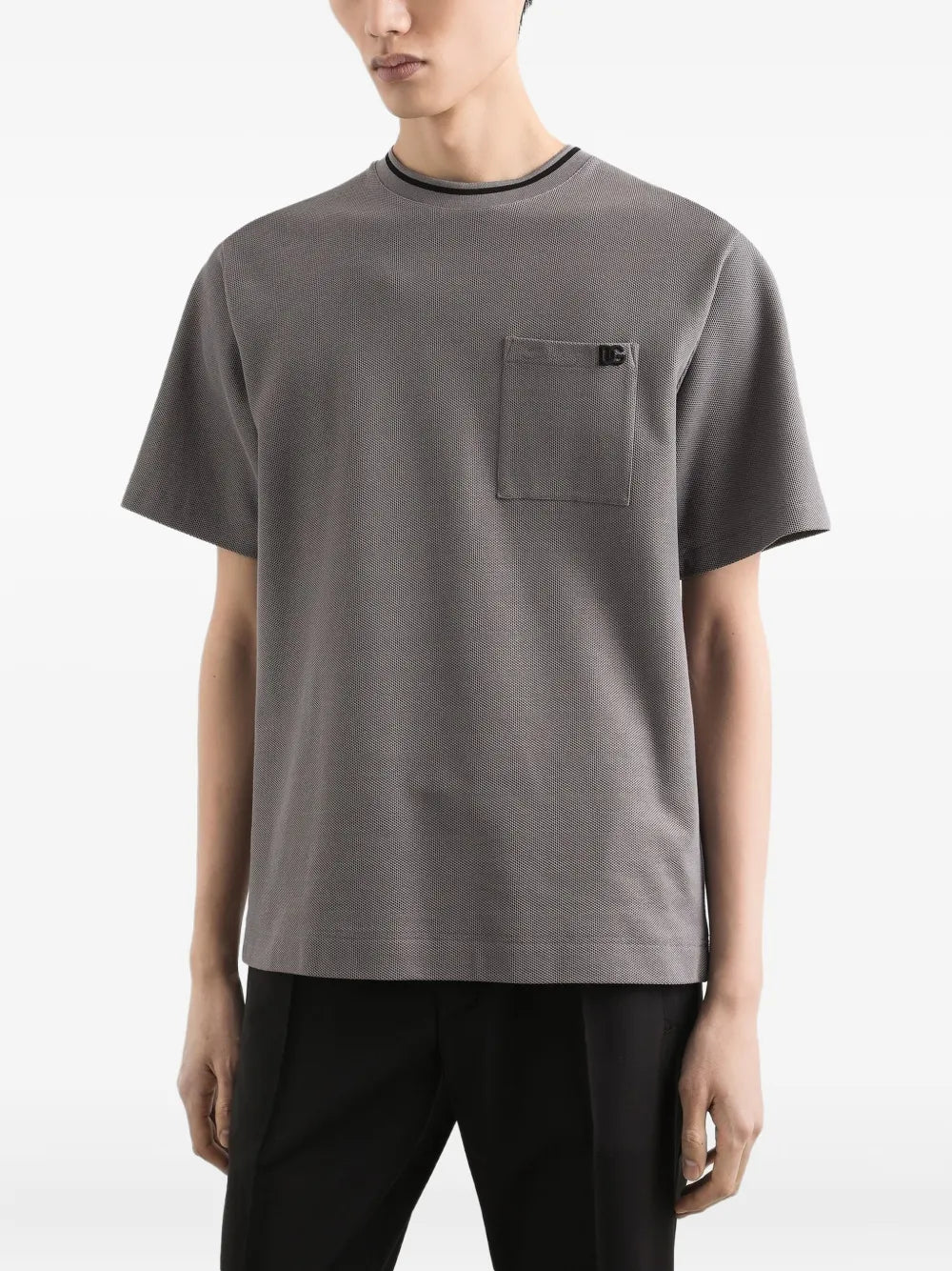 Cotton Piqué T-shirt-DOLCE & GABBANA-Verso