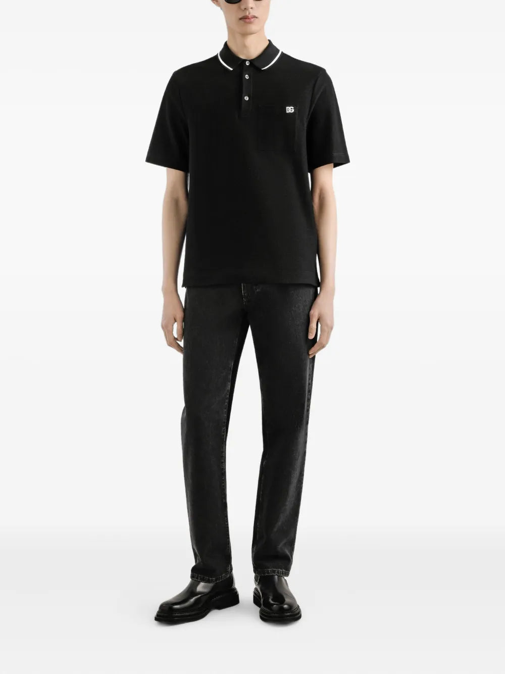 Cotton polo shirt-DOLCE & GABBANA-Verso