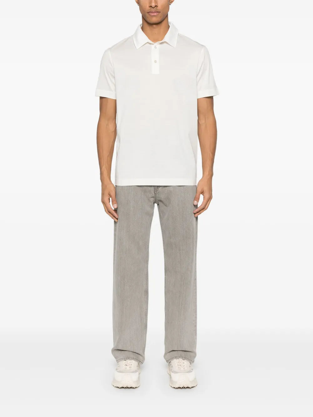 Cotton polo shirt-MONCLER-Verso