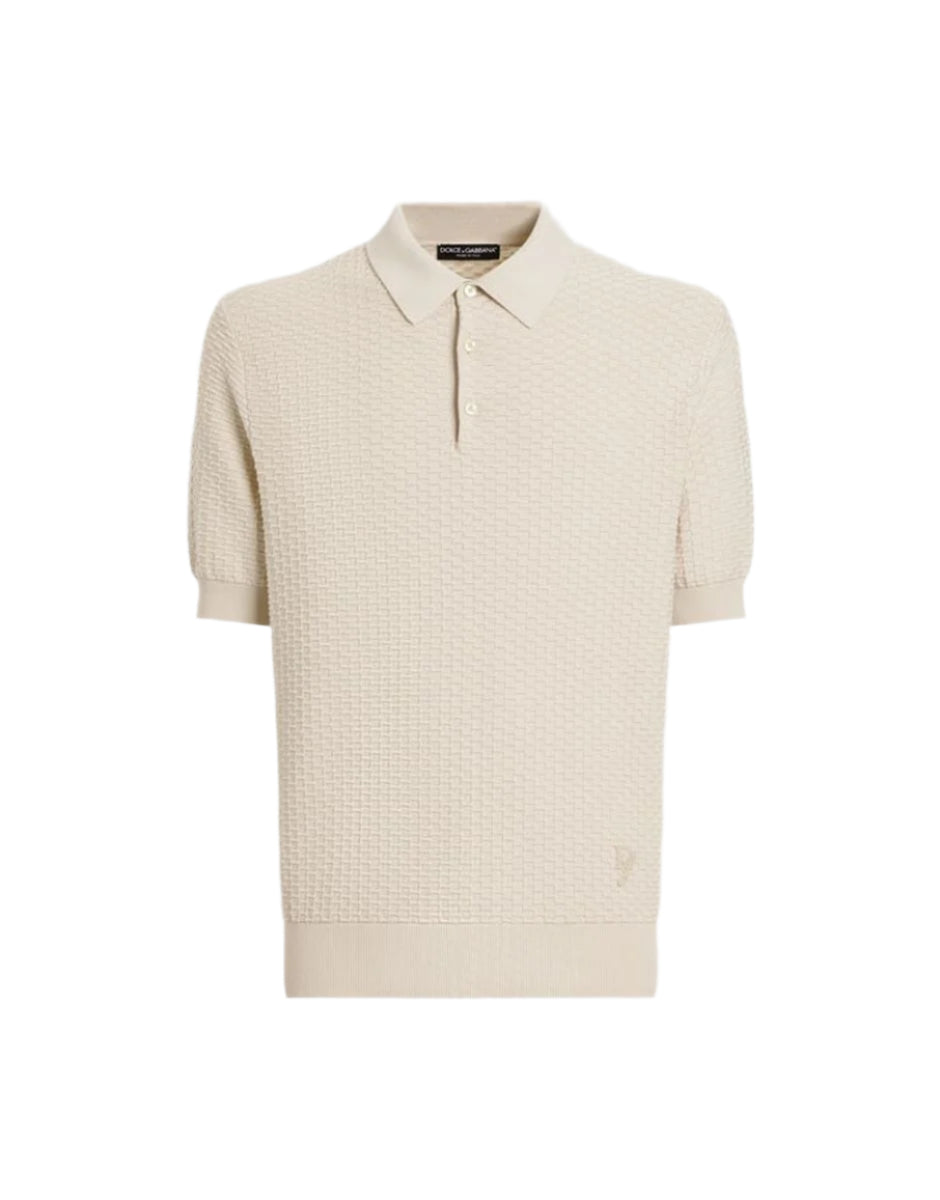 COTTON POLO-SHIRT WITH EMBROIDERED LOGO - DOLCE & GABBANA - Verso
