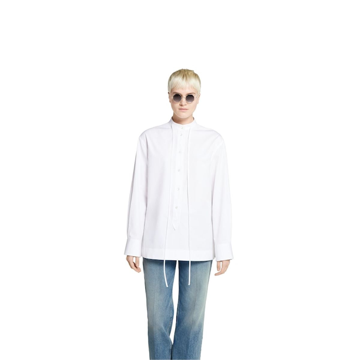 COTTON POPLIN SHIRT WITH EMBROIDERY-GUCCI-Verso