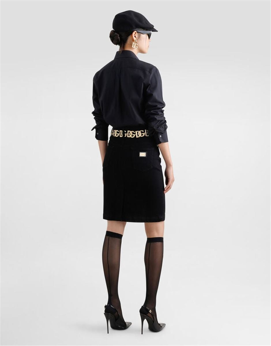 COTTON POPLIN SHIRT WITH LACE INLAY - DOLCE & GABBANA - Verso