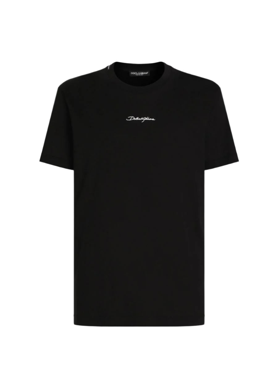 COTTON T-SHIRT WITH LOGO-DOLCE & GABBANA-Verso