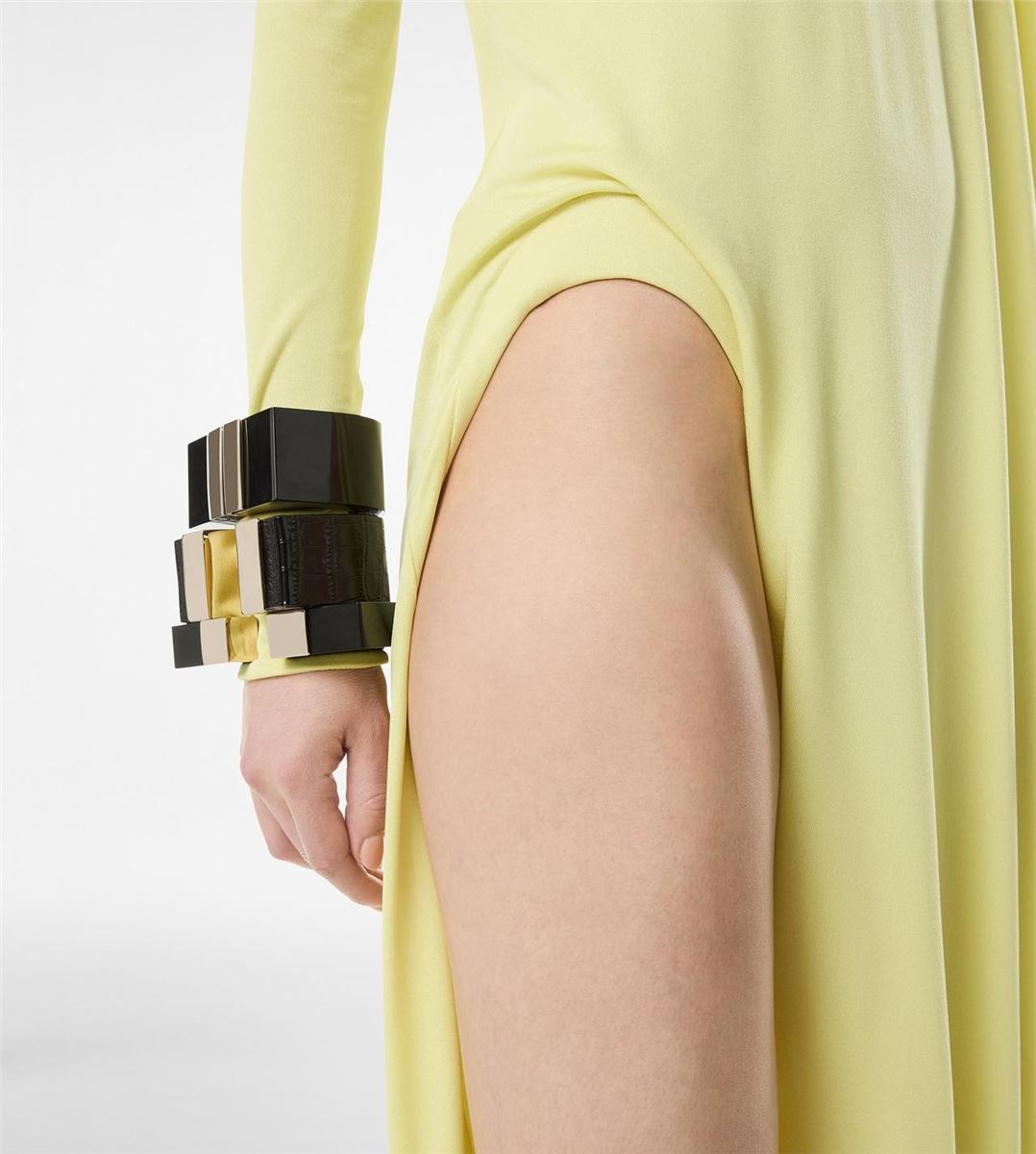 Crepe Jersey Long Sleeve Evening Dress