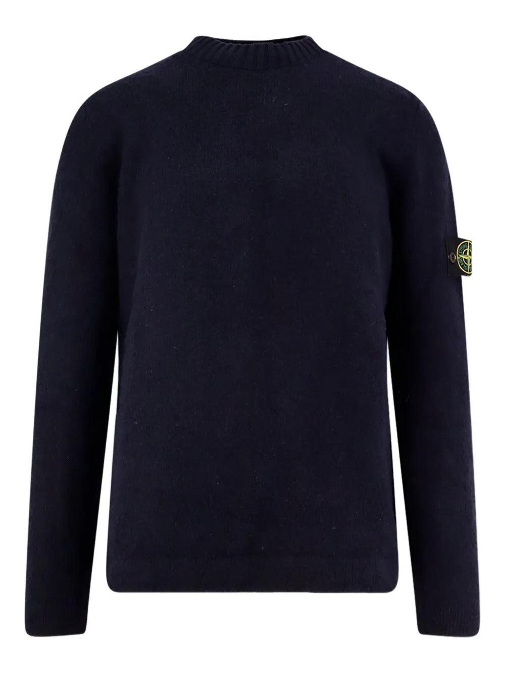 Crewneck Jumper with Brushed Texture-STONE ISLAND-Verso