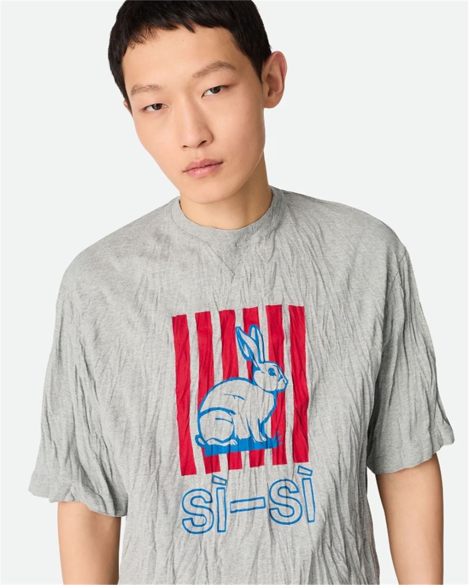 CRUSHED COTTON PRINTED JERSEY T-SHIRT-BOTTEGA VENETA-Verso