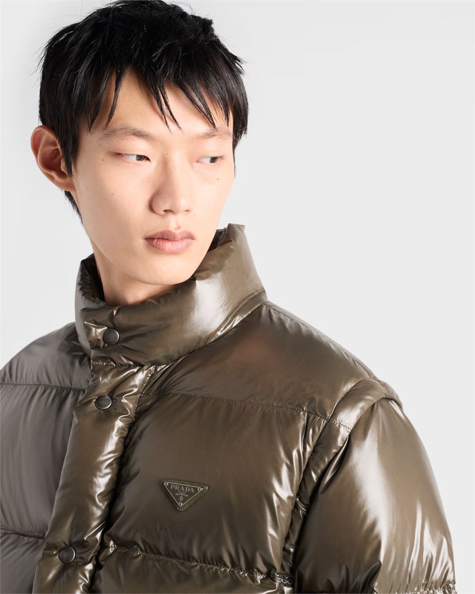 Medium-weight re-nylon down jacket-PRADA-Verso