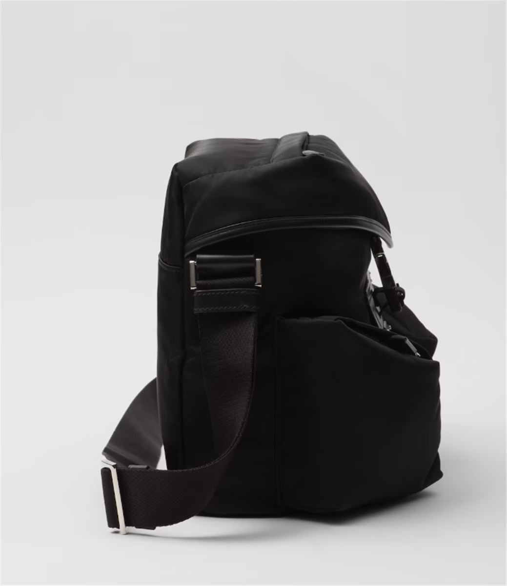 RE-NYLON AND LEATHER SHOULDER BAG - PRADA - Verso