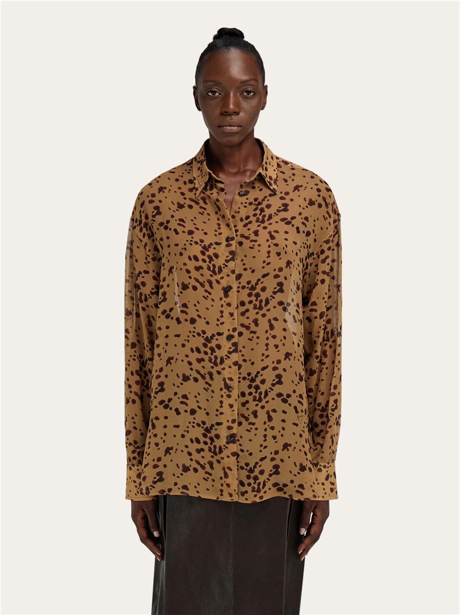 Orchid print georgette blouse