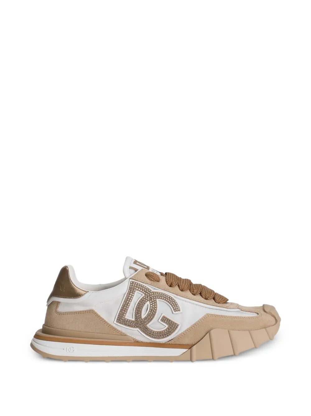 DOLCE&GABBANA DGロゴ ラインストーン ジップ 白 レディース ⑬ DG Rhinestone Logo Sneakers