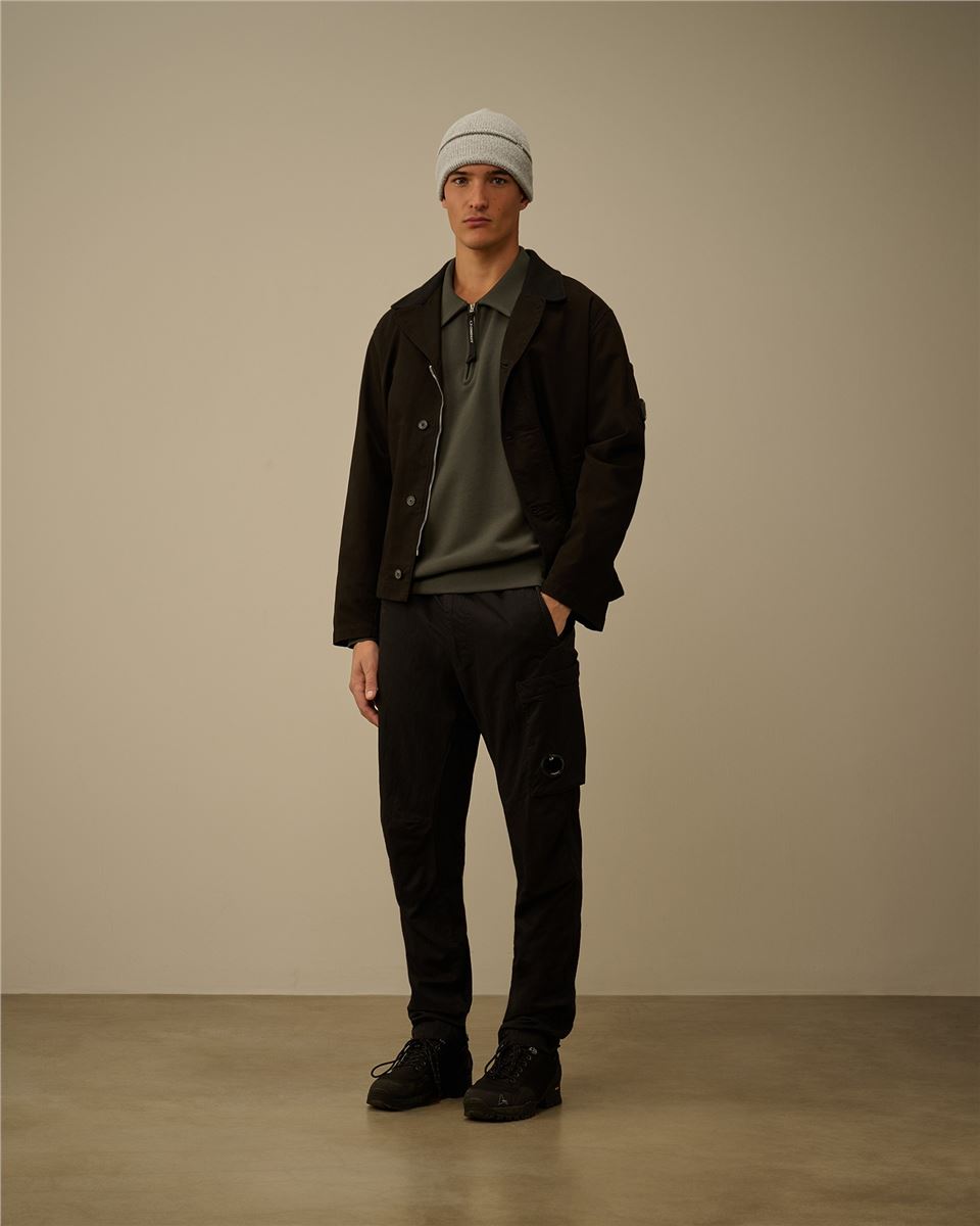 Diagonal raised fleece half zip sweatshirt-CP COMPANY-Verso