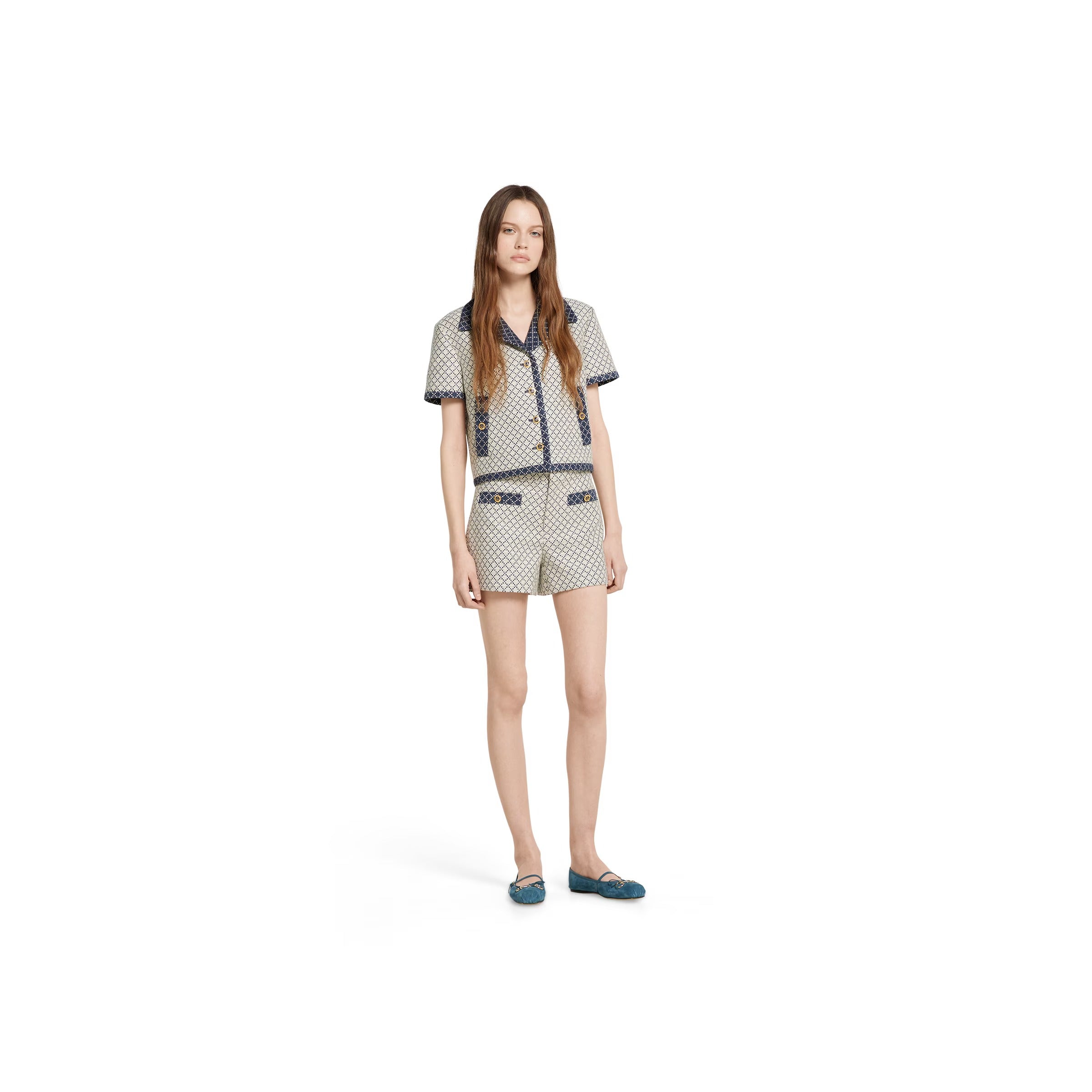 DIAMOND COTTON BOUCLÉ JACKET-GUCCI-Verso
