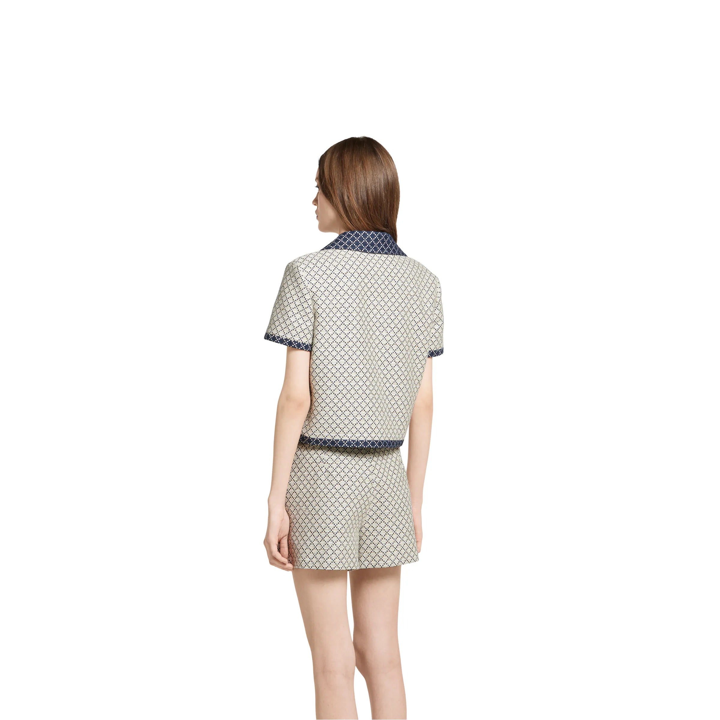 DIAMOND COTTON BOUCLÉ JACKET-GUCCI-Verso