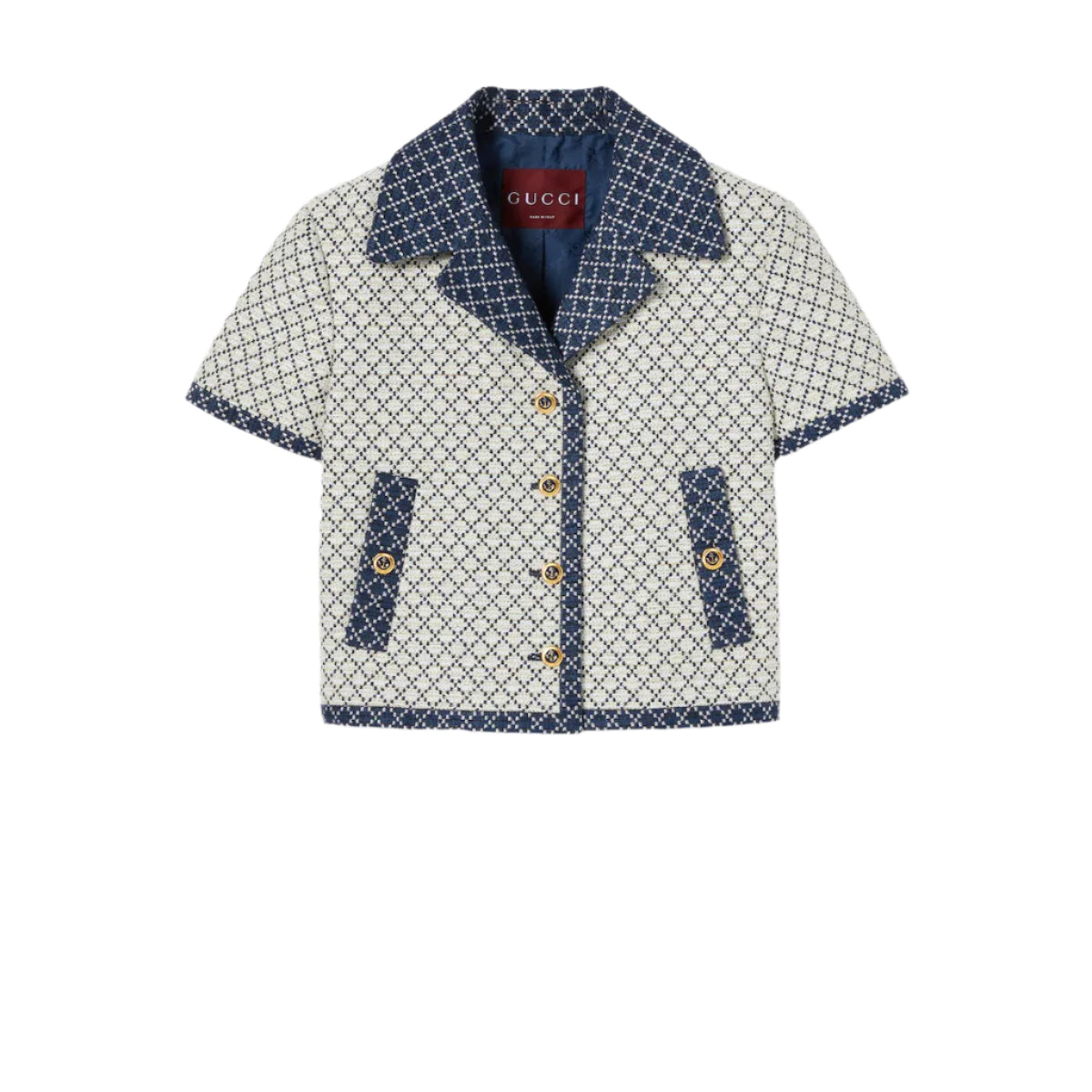 DIAMOND COTTON BOUCLÉ JACKET-GUCCI-Verso