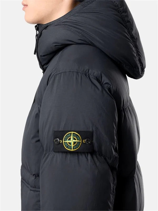 Down Parka with Water Resistance and Snap Pockets-STONE ISLAND-Verso