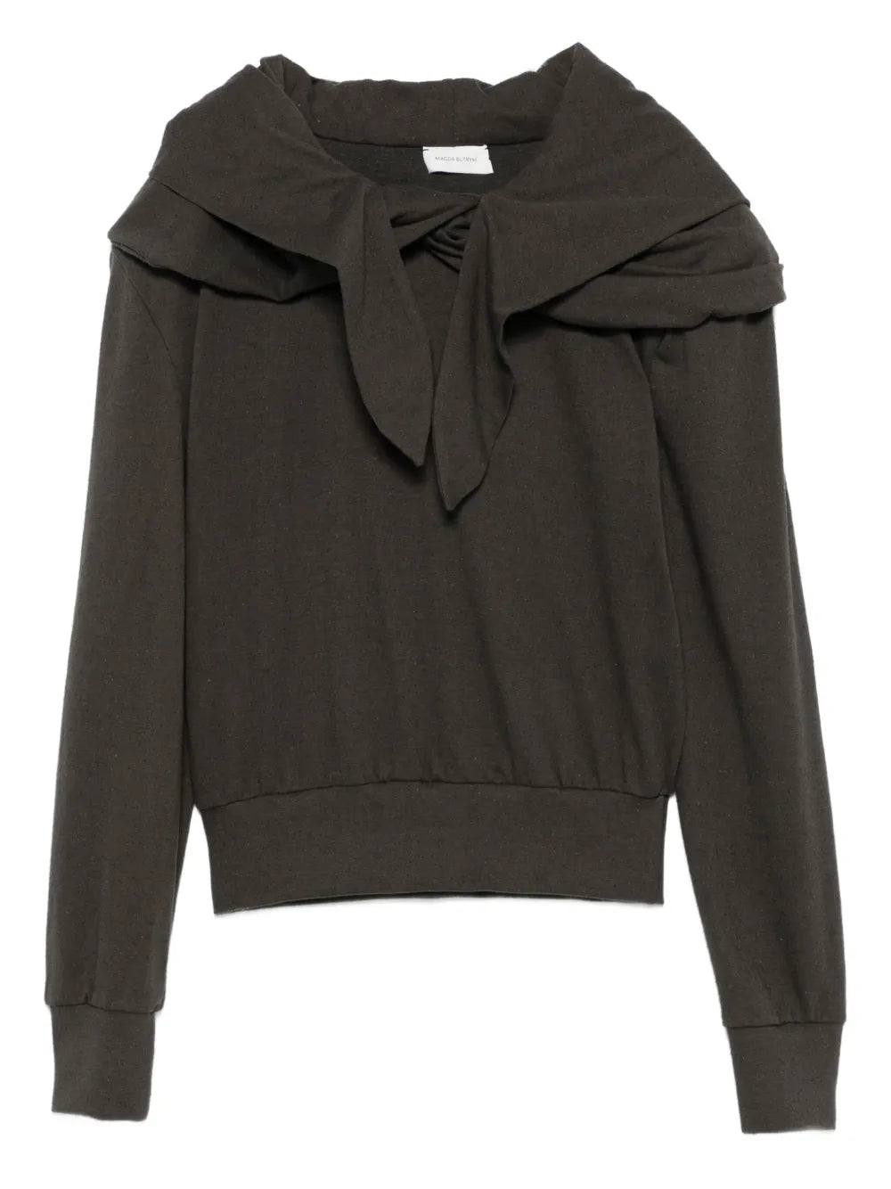 Draped-neck tie-neck sweatshirt-MAGDA BUTRYM-Verso