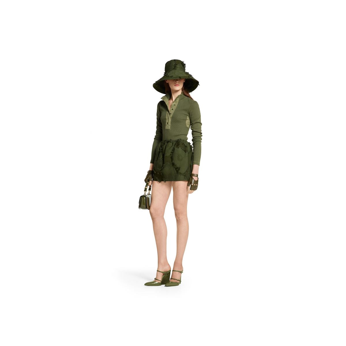WOOL BLEND FIL COUPÉ MINI SKIRT - GUCCI - Verso