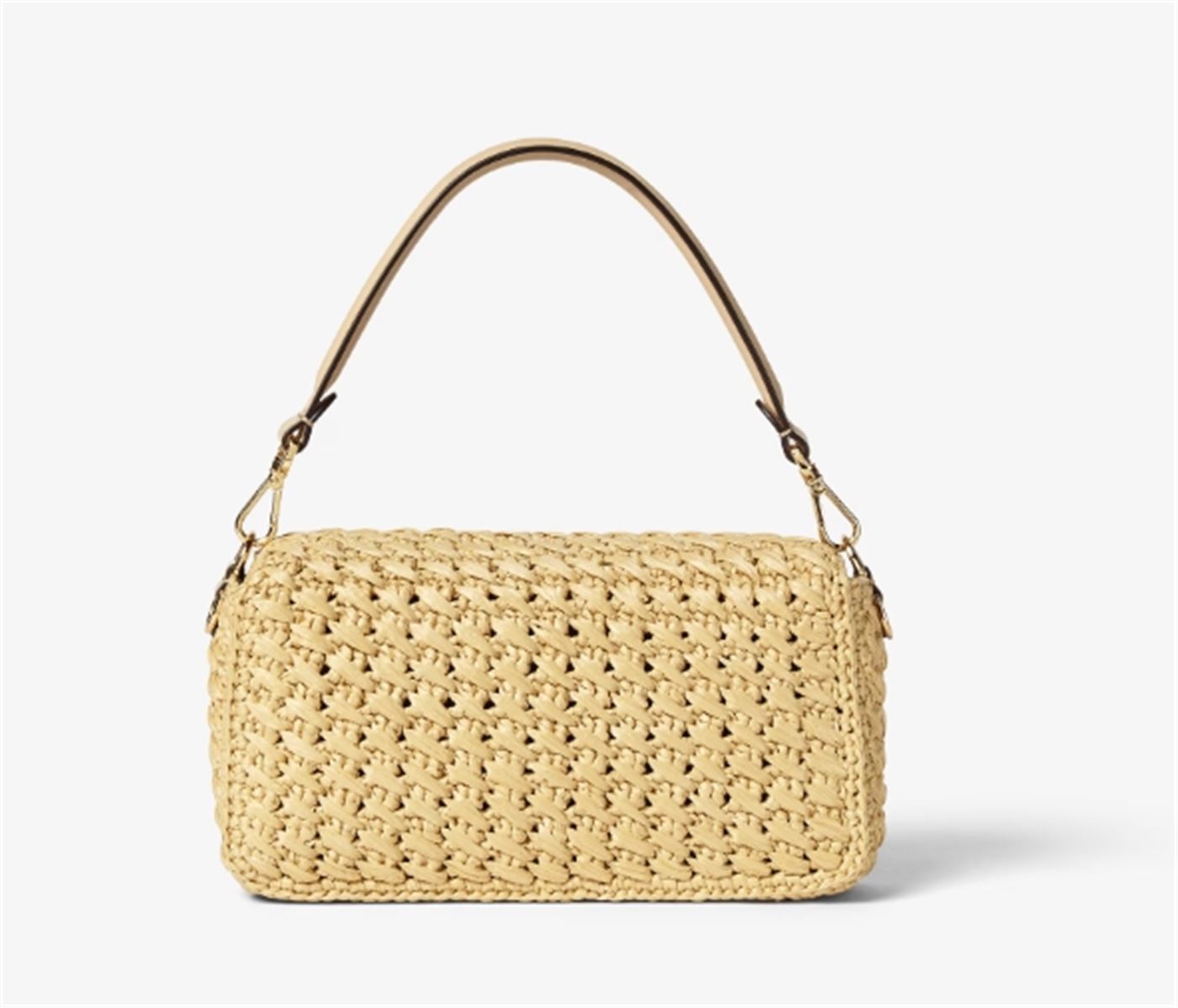 BAGUETTE BEIGE VISCOSE FIBRE CROCHET BAG-FENDI-Verso
