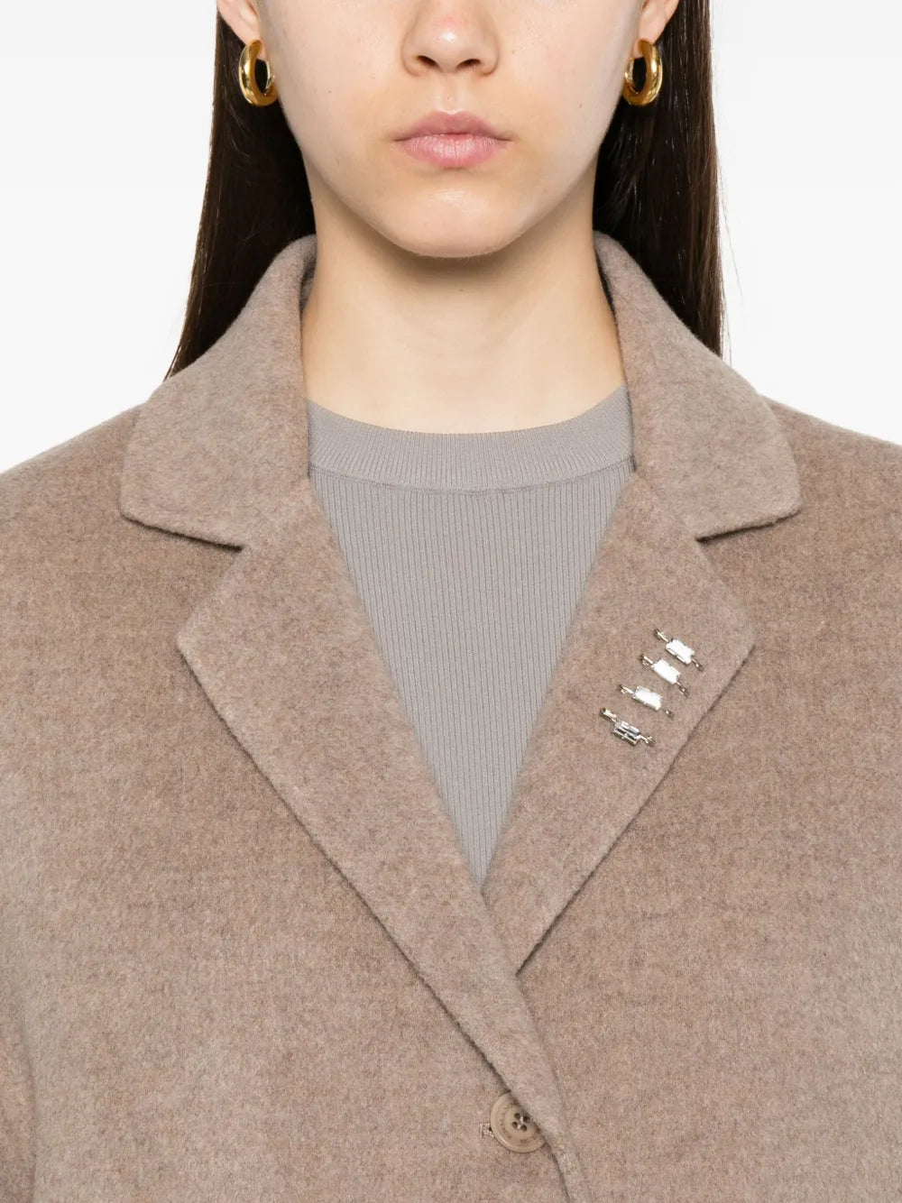 Efezia button-fastening flap-pocket coat-ERMANNO SCERVINO-Verso
