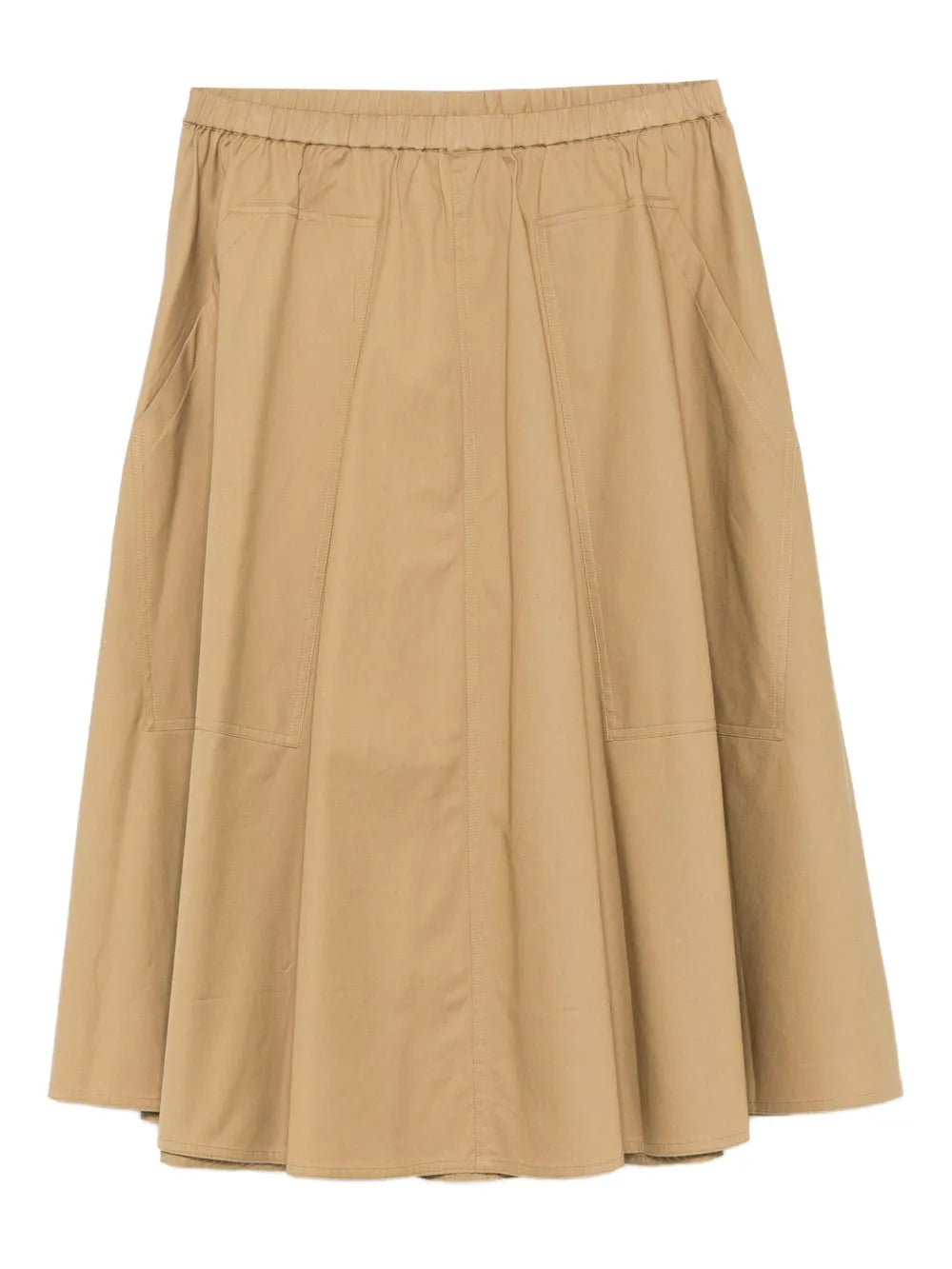 Elastic-waistline pocket midi skirt-VINCE-Verso
