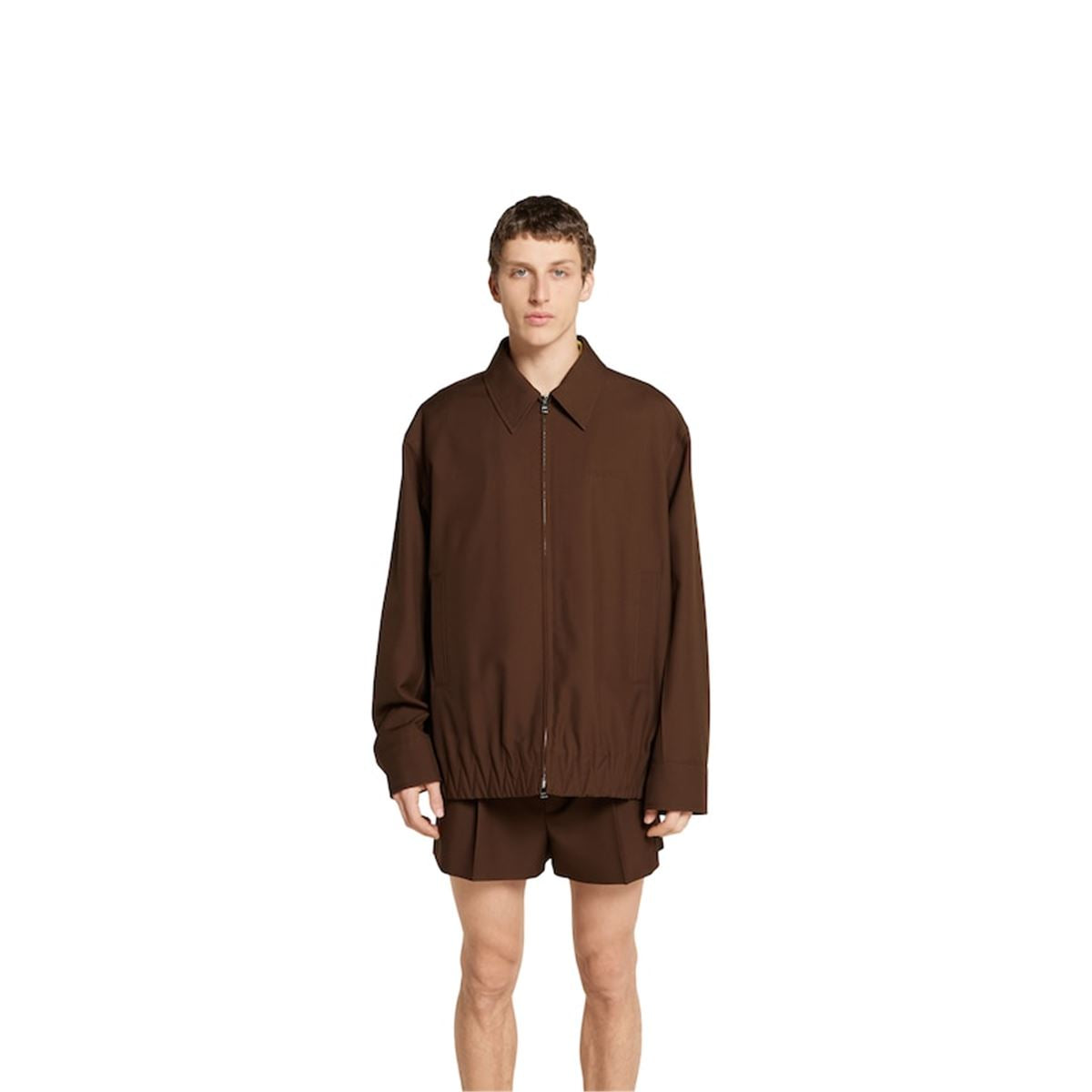 EMBOSSED WOOL TWILL ZIP JACKET - GUCCI - Verso