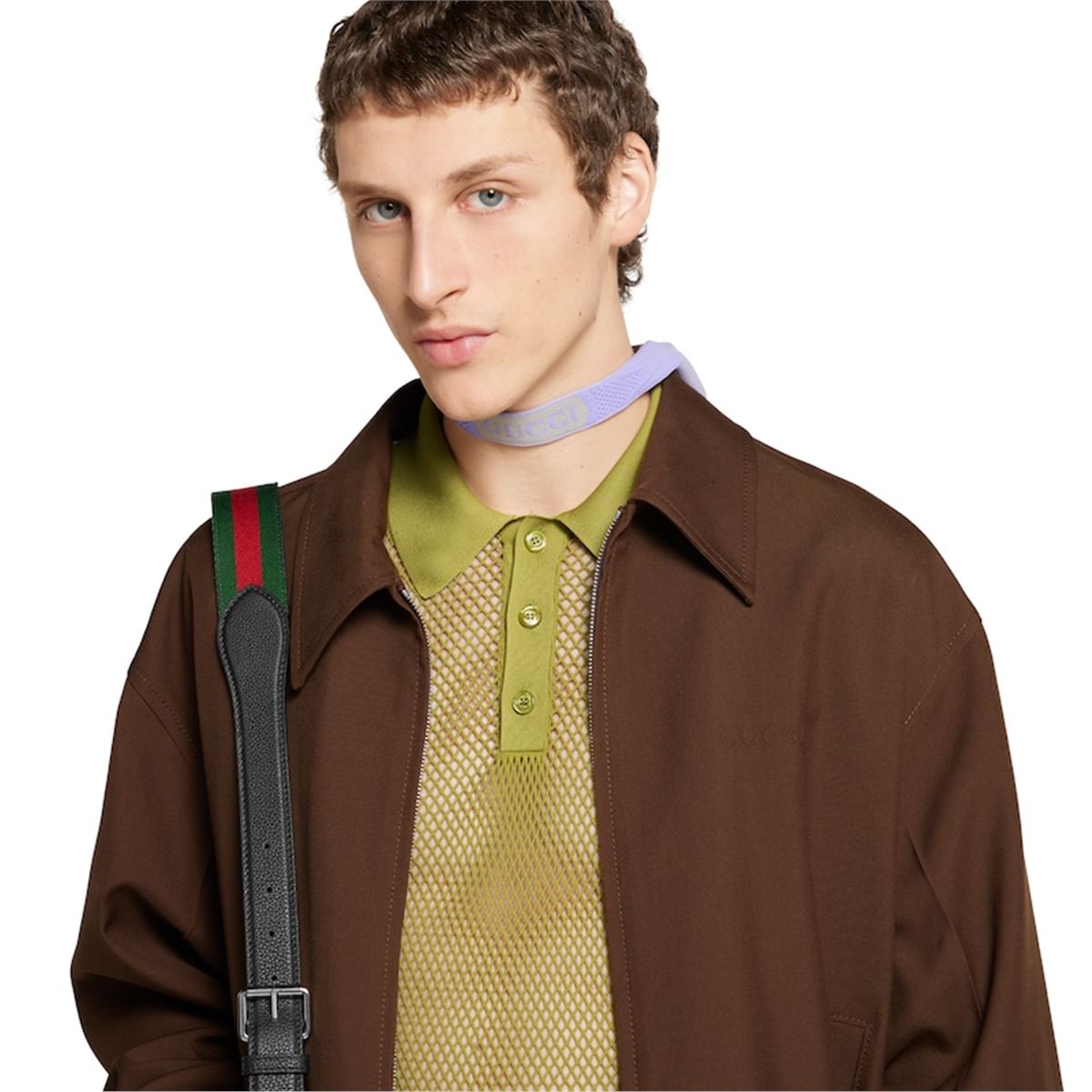 EMBOSSED WOOL TWILL ZIP JACKET - GUCCI - Verso