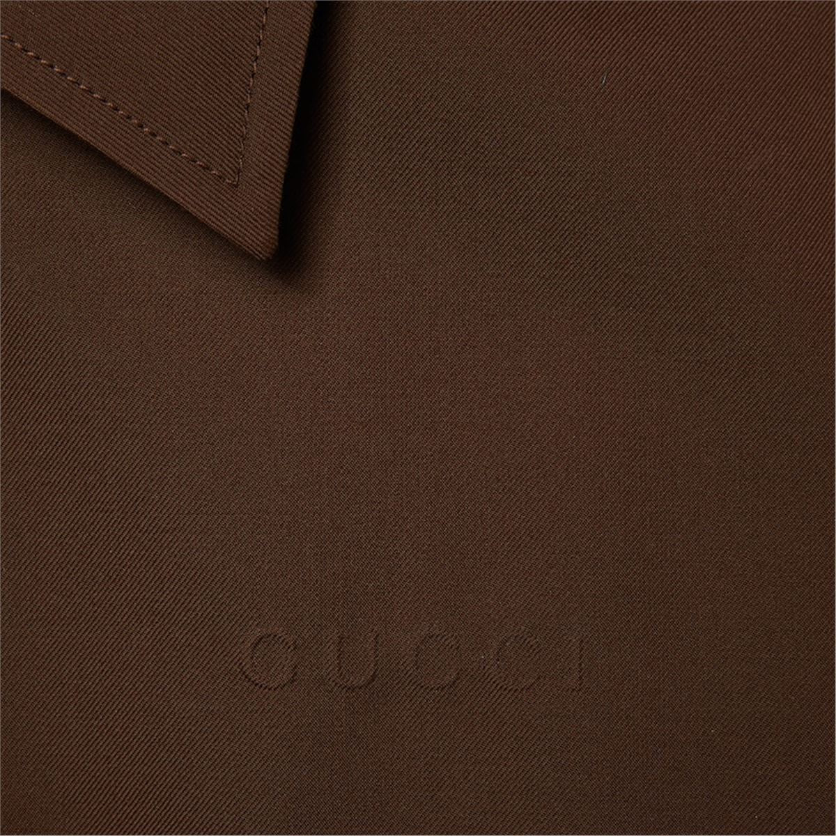 EMBOSSED WOOL TWILL ZIP JACKET - GUCCI - Verso
