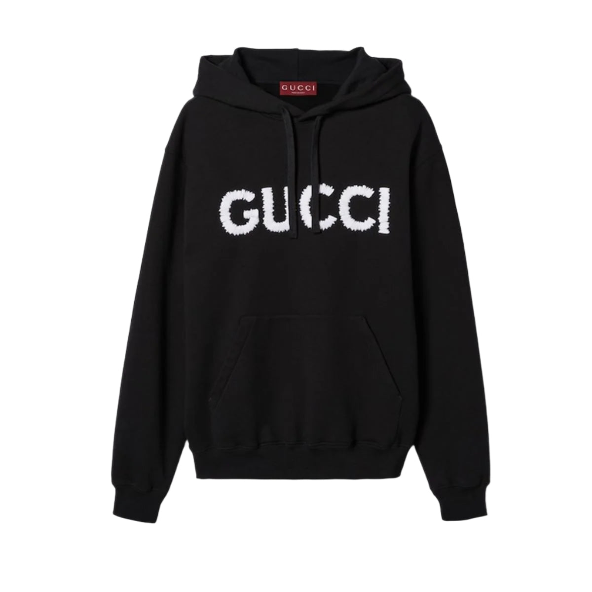 EMBROIDERED COTTON JERSEY HOODED SWEATSHIRT - GUCCI - Verso