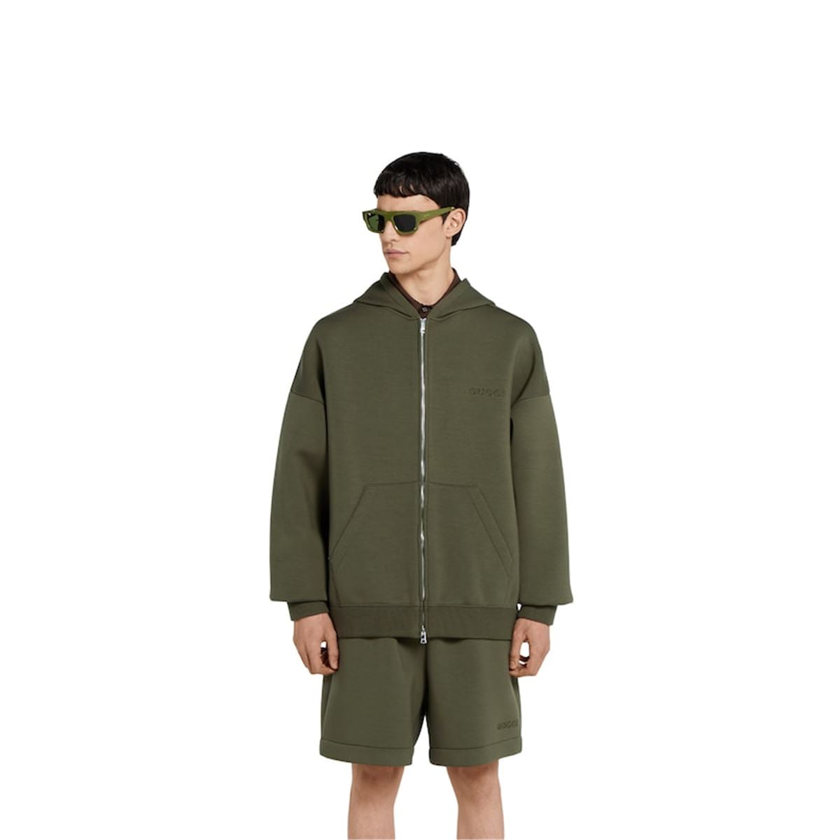 EMBROIDERED HOODED JERSEY SWEATSHIRT - GUCCI - Verso