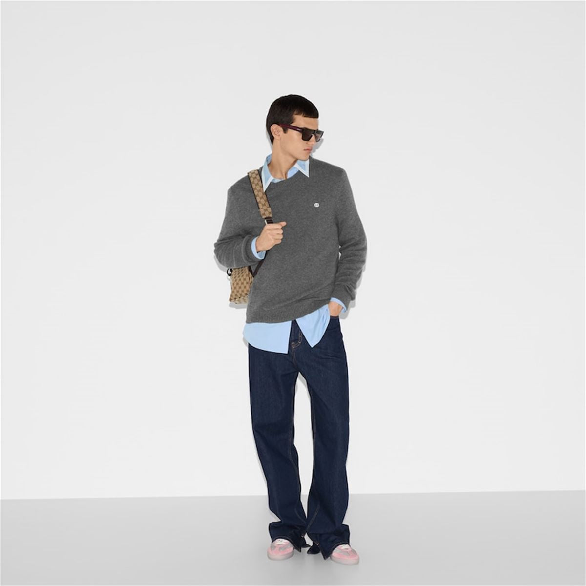 EMBROIDERED WOOL CASHMERE SWEATER - GUCCI - Verso