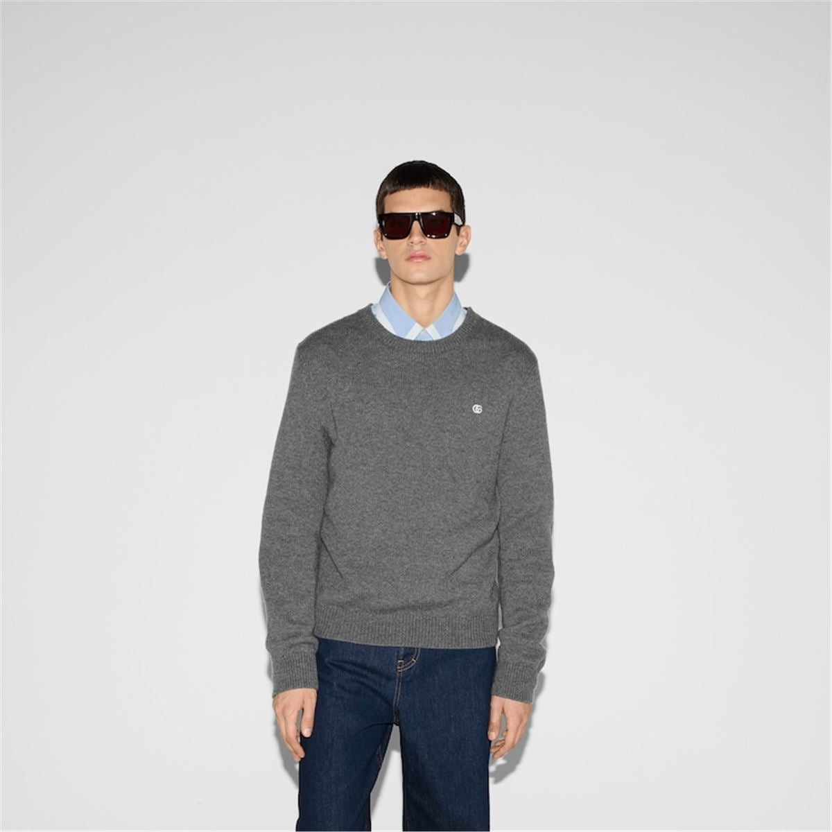 EMBROIDERED WOOL CASHMERE SWEATER - GUCCI - Verso