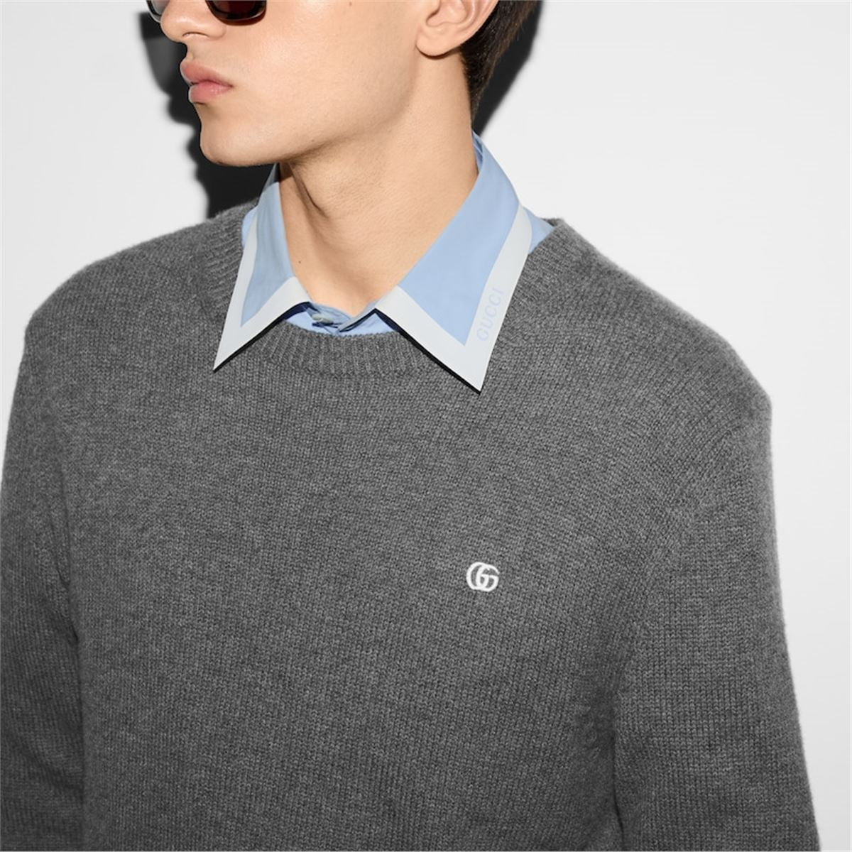 EMBROIDERED WOOL CASHMERE SWEATER - GUCCI - Verso