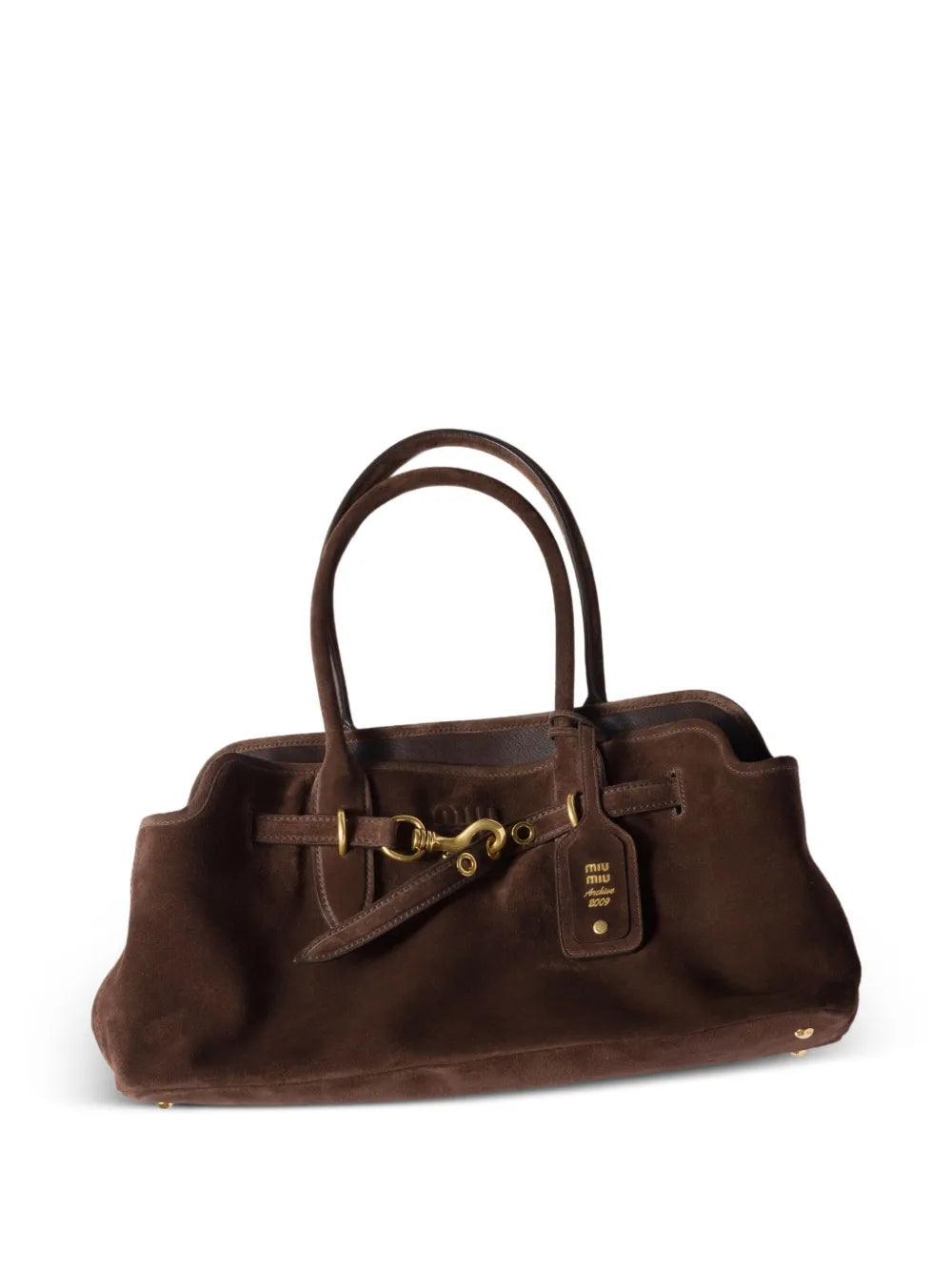 Miu miu aventure suede buckle-fastening tote bag