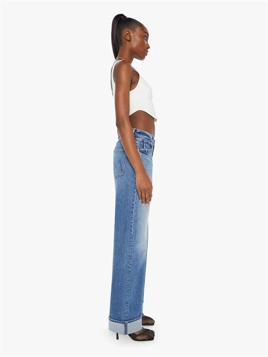 MEDIUM BLUE LOW WAIST JEANS - MOTHER - Verso