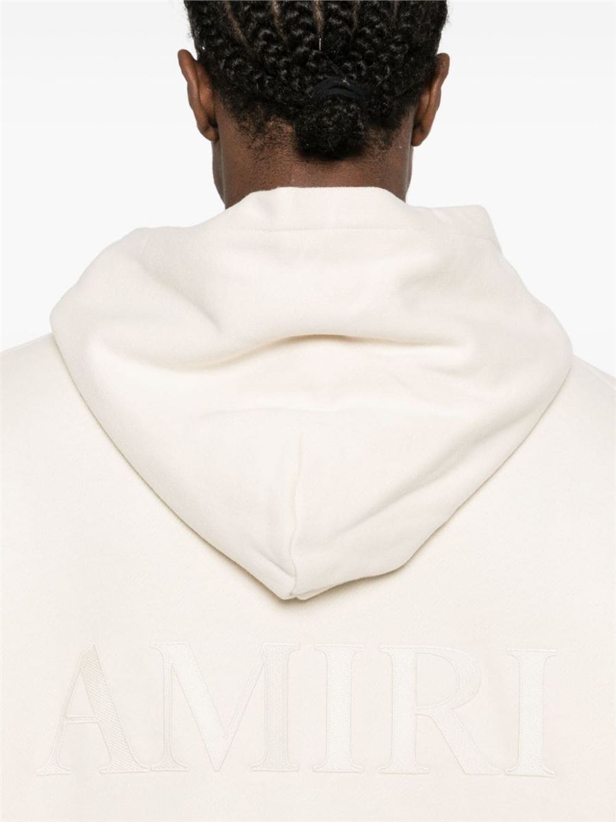 LOGO-EMBROIDERED COTTON HOODIE AMIRI