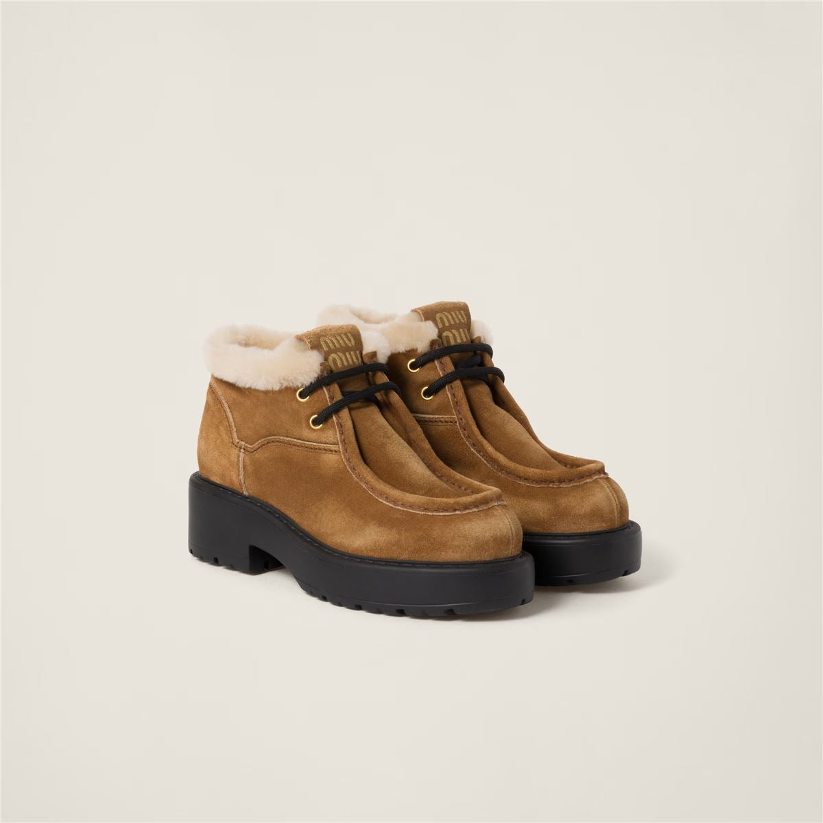 Faded suede booties-MIU MIU-Verso