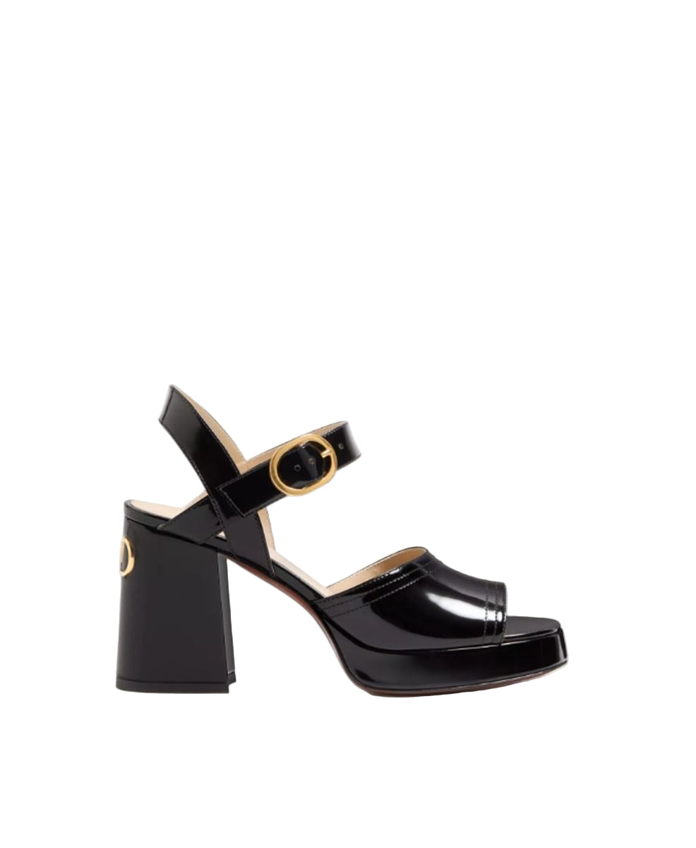 fawcette platform sandal in polished calfskin-VALENTINO-Verso