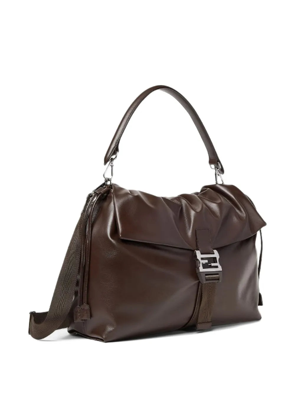 FF-buckle leather shoulder bag-FENDI-Verso