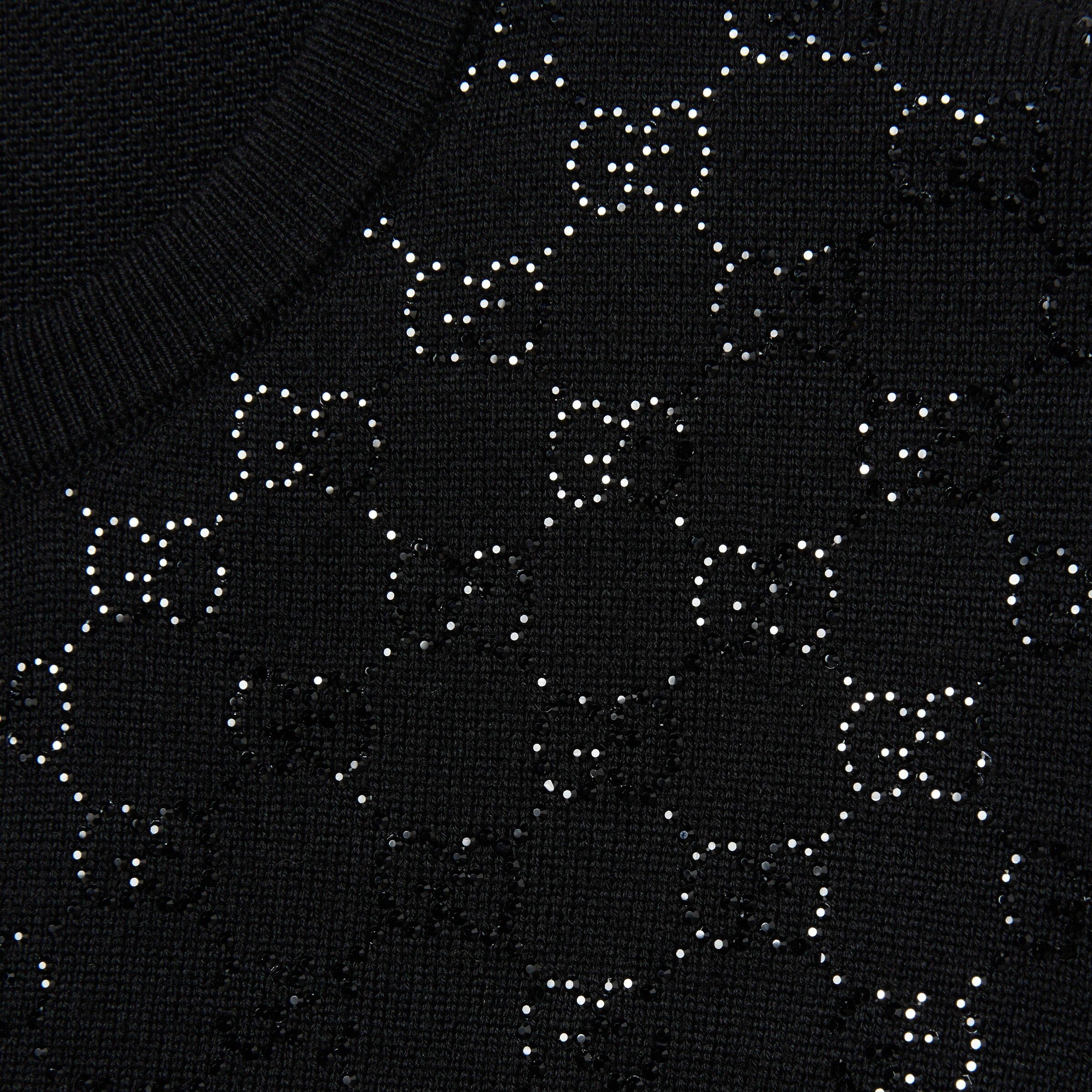 Fine wool cardigan with GG crystals-GUCCI-Verso