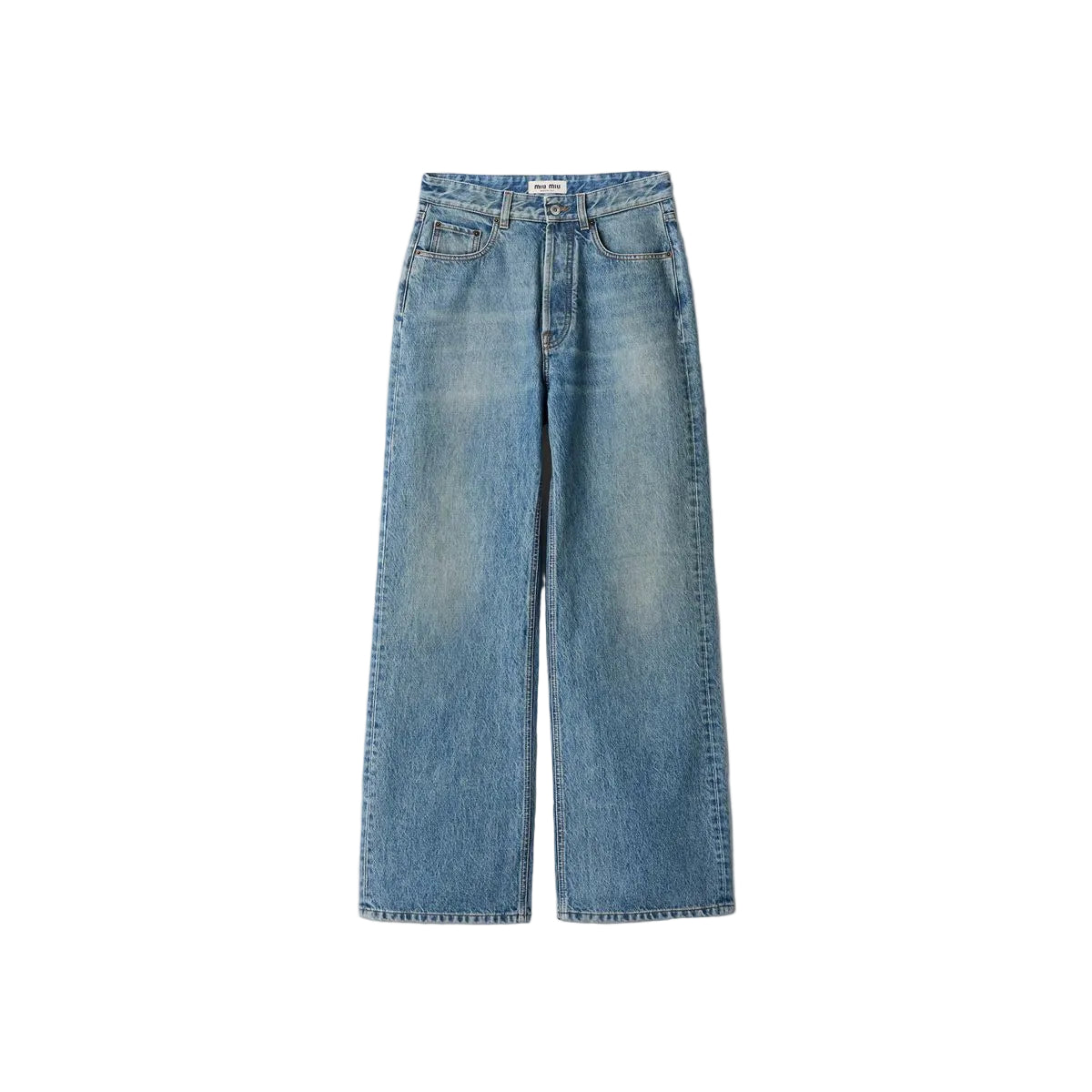 Five-pocket washed denim jeans