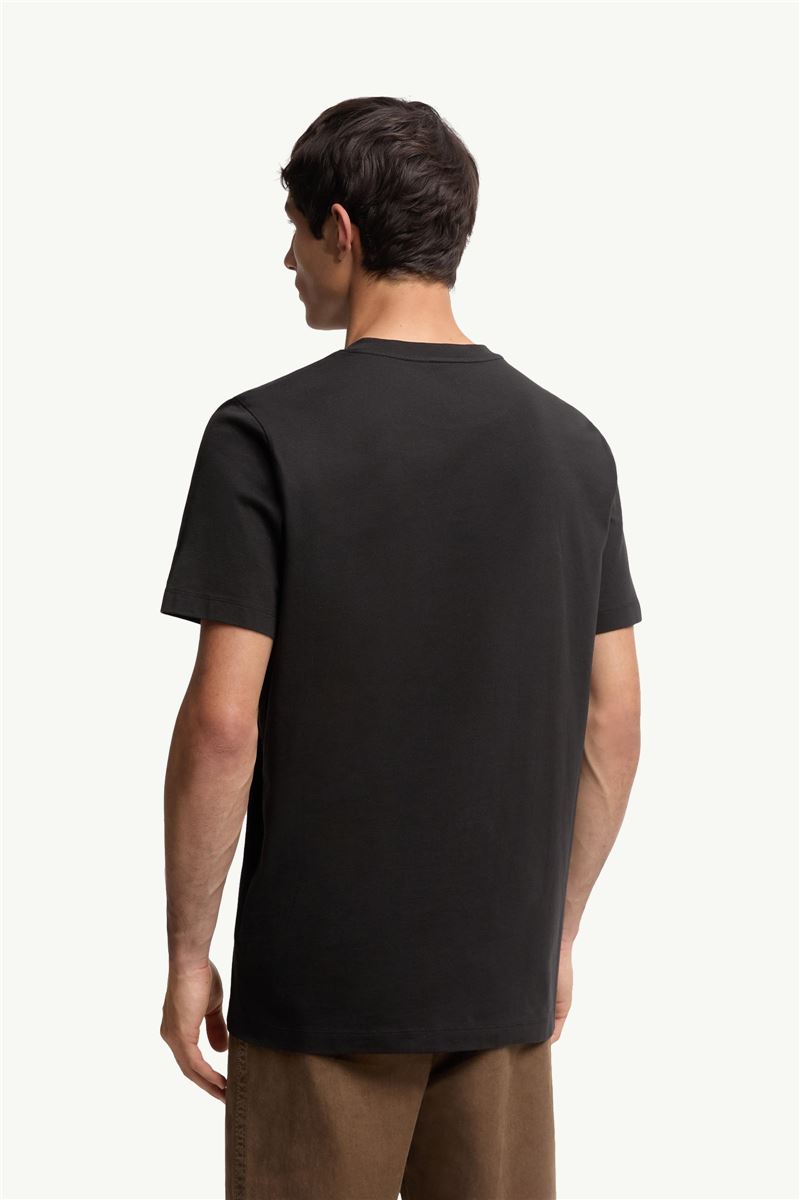 flocked logo cotton t-shirt-MONCLER-Verso