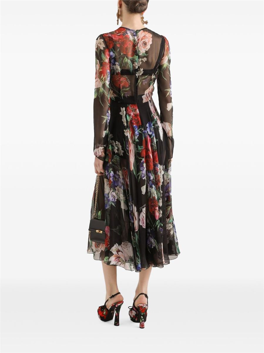 FLORAL-PRINT MIDI DRESS - DOLCE & GABBANA - Verso
