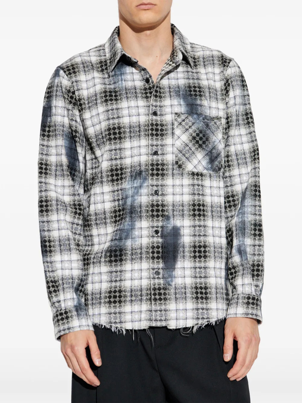 Frayed checked shirt